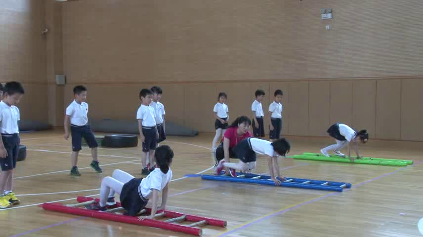 人教2011版体育与健康一至二年级《2.攀爬肋木、攀登架、体操凳与游戏》浙江省省一等奖